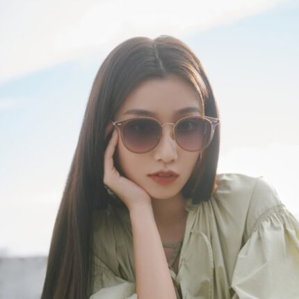 sania round acetate & metal sunglasses