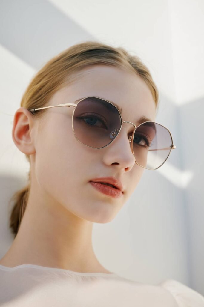 evelyn polygonal metal sunglasses