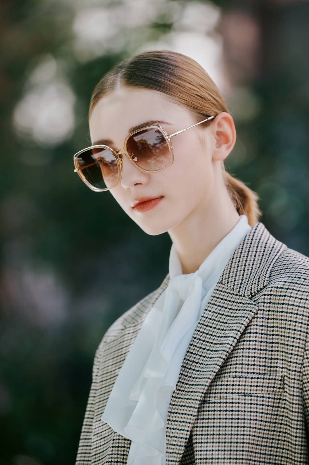 clemmie round acetate sunglasses